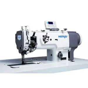 alternative clothing online Suppliers-Honyu Computer-controlled direct drive Clothing machine single needle compound feed flat-bed sewing machine Short thread tail