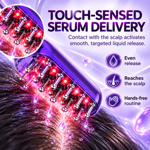 Red Light <b>Hair</b> Growth Scalp <b>Massager</b> EMS Waterproof Lithium Battery Powered <b>Hair</b> Care <b>Brush</b> for Home Salon Travel - Product Image 3