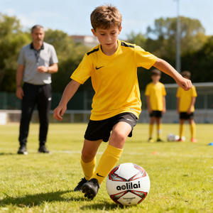 Balones de Fútbol de PU con Estampado Cosido a Máquina Personalizados Más Vendidos en 2025 - Balones de Fútbol de Goma de Tamaño 5 Baratos al por Mayor para Partidos/Entrenamientos Oficiales <span class=keywords><strong>10k</strong></span>+ - Product Image 1