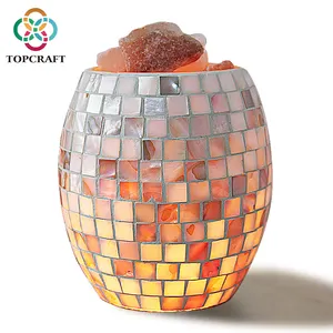 Wholesale Hot Selling Custom Size Egg Shapes Handmade Mosaic Glass Craft Himalayan Salt Lamps