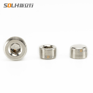 Tapón PT Hexagonal Interno de Hierro Niquelado de 1/2\", 3/4\", 6/8\", 1 Pulgada con Rosca Externa para Válvula Solenoide, Piezas Neumáticas - Product Image 1