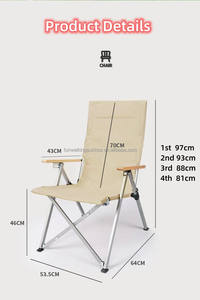 Silla <span class=keywords><strong>de</strong></span> Camping plegable <span class=keywords><strong>de</strong></span> Metal reclinable para relajarse al aire libre con reposabrazos SILLA <span class=keywords><strong>DE</strong></span> Camping Plegable ligera pesca <span class=keywords><strong>playa</strong></span> - Product Image 2