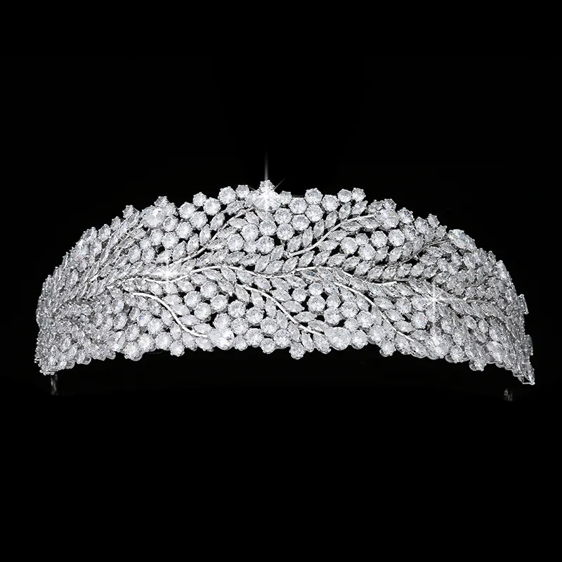 Wedding Hair Combs Estilo Europeo Trendy Headpiece Crystal Cubic Zirconia Tiaras and Crown Party BC5369 Accesorios Para El