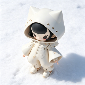 Statua in Resina da Collezione Ragazza con Cappuccio a Orecchie di <span class=keywords><strong>Gatto</strong></span>, Modello Decorativo Kawaii per Adulti, Confezionata - Product Image 4