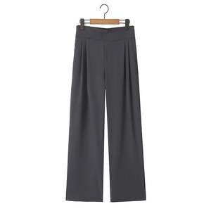 Pantalon large taille haute pour femme Happy Plus, grande taille, noir/gris, épaisseur moyenne, N8872, printemps/automne - Product Image 2