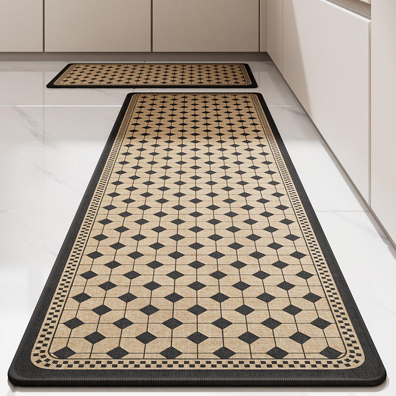 Alfombra de cocina de lino estampado - estampado de rombos