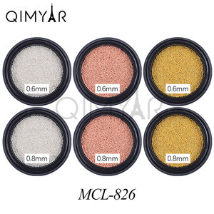 Vente en gros 0.6mm 0.8mm 3D Rond Pixie Métal Perles Mini DIY Micro Caviar Perles pour DIY Nail Art - Product Image 1
