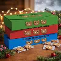 Boîte d'emballage de biscuits de Noël personnalisée en papier pour économiser de l'espace, pour les entreprises, avec impression de votre propre design