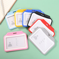 Porte-Badges Bicolores Verticaux en Plastique Double Face Transparents pour Cartes d'Identité et d'Accès Étudiants