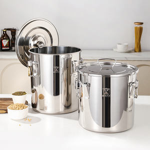 Marmite en acier inoxydable robuste, grande marmite à soupe, récipient alimentaire, équipement de cuisine commerciale et de restauration - Product Image 2