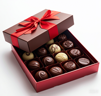 Boîte en papier de luxe personnalisée pour offrir des truffes au chocolat noir, emballage cadeau de luxe pour chocolat
