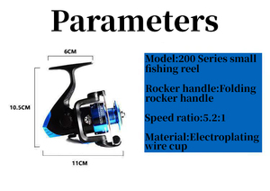 Carrete de Pesca Serie 200, Relación de Engranajes 5.2:1, 5+1 Rodamientos de Bolas, Manivela Intercambiable Izquierda/Derecha, Aleación de Aluminio y Nailon Resistente, para Río - Product Image 2