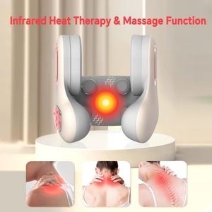Oreiller de massage cervical portable et rechargeable pour le voyage, en forme de U, avec fonction de traction cervicale, chauffage, lumière rouge et compresse chaude - Product Image 6