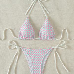 Traje de Baño Bikini de 2 Piezas para Mujer, Talla Grande, Estampado, Micro Spandex/Poliéster, Nueva Colección de Verano, Venta al Por Mayor - Product Image 3