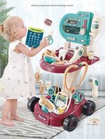 Kits de Docteur pour Enfants : Ensemble de Jouets Chariot de Jeu d'Imitation, Outils Médicaux de Simulation et Rayons X, Jeu de Rôle de Docteur pour la Maison