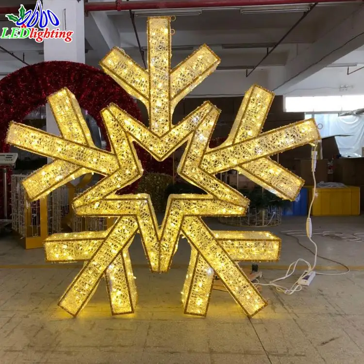 Large 3D Led Depot Motifs Street Lights Snowman Christmas Sculpture Snowflake Motif Light