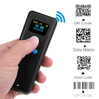 Escáner de código de barras portátil, minilector de código de barras para IOS, Android, teléfono inteligente, tableta, inalámbrico, 1D, 2D, QR, BT