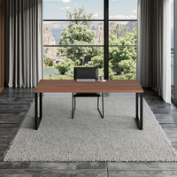 Table basse rectangulaire moderne extensible et convertible, cadre en métal, base en acier, surface en bois MFC, décoration de salon