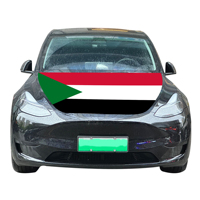 Vente en gros de couverture de capot de voiture en tissu de polyester durable de 120x150cm résistant à l'usure élégant avec impression numérique inspirée par le drapeau du Soudan