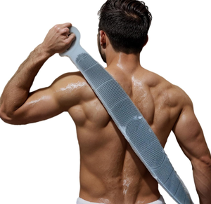 Hot Sale Silicone Black <b>Back</b> Scrubber for Shower Dual Sided <b>Back</b> <b>Washer</b> Exfoliator Strap - Product Image 3