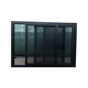 Fournisseur chinois de fenêtre extérieure en Pvc transparent sans son, système de conception en Pvc, cadres de fenêtre en vinyle noir coulissant en Pvc