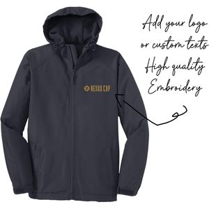 2025แจ็คเก็ตมีฮู้ดสำหรับผู้ชายกันน้ำได้มีซิปรูดซิป J327ปักโลโก้ได้ตามต้องการข้อความ3D PU - Product Image 2