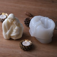 Besafe Catholique Religieux Vierge Nativité DIY à la main Portrait Statue Marie Jésus avec bébé famille silicone bougie moule