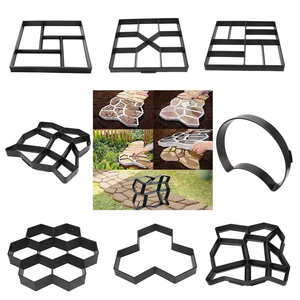 Path Paving Mould Home Garden Floor Road Concrete Stepping Stone Mold DIY Plastic Paving Mould