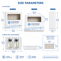 Caja de Embalaje Personalizada Ecológica para Frascos Farmacéuticos con Ventana Transparente, Materiales Reciclados, Grabado en Relieve, Brillo, OEM, Botella para Medicamentos