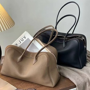 <span class=keywords><strong>Sac</strong></span> à main pour femmes en cuir véritable de luxe de nouvelle mode, grande capacité, élégant et simple, <span class=keywords><strong>sac</strong></span> fourre-tout Boston à bandoulière pour femmes - Product Image 3