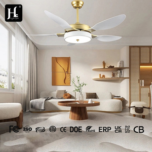 Lámpara de araña de lujo con aspas de ABS para decoración de interiores de restaurantes modernos, ventilador de techo con motor DC y diodos emisores de luz. - Product Image 3