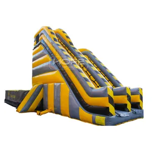 Deluxe PVC commercial bounce house manufacturer zero shock cliff jump free fall stunts air bag inflatable game for party