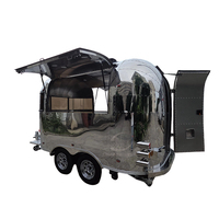 Remorque de restauration mobile en acier inoxydable pour pizzas, hamburgers, café, camion de restauration, remorque de traiteur, occasion