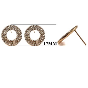 Envío Directo de Joyería de Alta Gama, Pendientes de Oro Rosa Sólido de 18k con Diamantes Naturales Blancos y Marrones, Estilo Vintage para Compromiso y Boda, para Mujer - Product Image 2