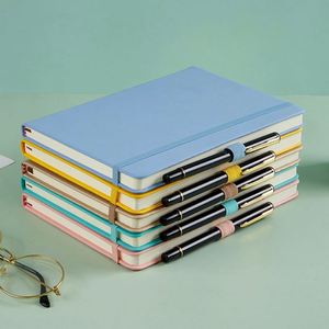 A5 PU <b>Notebooks</b> Hardcover Elastic Band Business Office Activity Diary for School Enterprise Customized LOGO Wholesale - Product Image 3