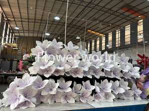 Flores decorativas hechas a mano de Organza de seda <span class=keywords><strong>Iris</strong></span> púrpura gigante personalizadas para Navidad boda fiesta telones de fondo evento foto Props - Product Image 3