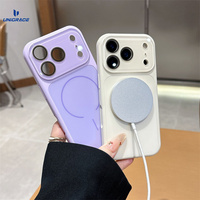 Coque de téléphone UNIGRACE avec grande fenêtre, transformable en design de la série 17, coque arrière magnétique en silicone pour iPhone 15 16 Pro Max