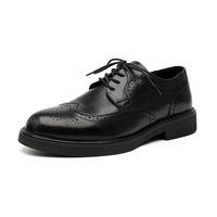 Chaussures en cuir pour hommes, style Brock, décontractées, britanniques, printemps-été, à semelle épaisse, rehaussantes, formelles, Derby, pour mariages et cérémonies