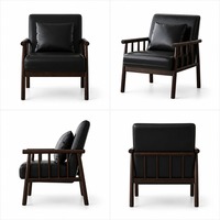 Fauteuil en bois massif de style rétro du milieu du siècle, avec tissu imprimé, pour salon et loisirs, vente en gros, livraison directe