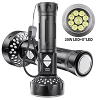 Lampe torche de camping à LED en alliage d'aluminium, longue portée, magnétique, avec zoom optique, power bank, charge Type-C, utilisation en extérieur