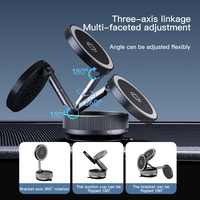 Pengisi Daya Mobil Nirkabel Magnetik 15W, Dudukan Hisap Lipat, Pengisi Daya Cepat, Penyangga Ponsel untuk Dasbor/Kaca Depan