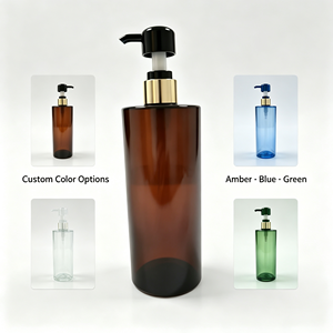 Popular Cylindrical Dark Brown PET Lotion Pump <strong>Bottle</strong> 500ml Custom Logo Silk Screen Printed Shampoo Shower Body Cosmetic Plastic - Product Image 6