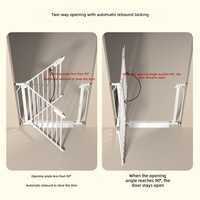 Barrière de sécurité réglable en métal pour bébé, pour escaliers et portes, avec double verrouillage, sans perçage, fixation par pression