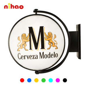 กล่องไฟหมุนได้สองด้าน NIHAO รูปทรงกลม ประหยัดพลังงาน กล่องไฟทรงกลมแบบกำหนดเองสำหรับร้านกาแฟ - Product Image 1