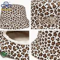 Sombrero de Pescador con Estampado de Leopardo, Moderno, Versátil, para Uso Diario en Todas las Estaciones