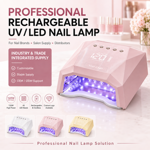 Lampada UV LED Professionale per Unghie Personalizzabile, 4 Timer, 120W, Ricaricabile, 45 Lampadine, con Sensore Automatico per Polimerizzazione - Product Image 1