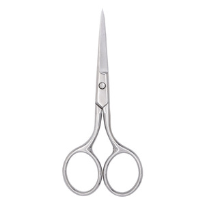 Stainless Steel Eyebrow Trimmer Scissors Straight Pointed Tip Home Use Rose Gold Black Silver Gold Plated - Product Image 4