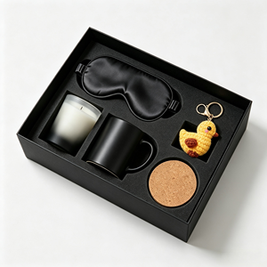 Custom Luxury 5 in 1 Gift Set With Embroidered <b>Eye</b> <b>Mask</b> Scented Candle Mug Personalized Branding for Employee Welcome Kit - Product Image 2