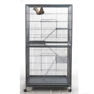 Büyük kediler için en iyi fiyat açık evcil hayvan kafesi <span class=keywords><strong>Metal</strong></span> ve demir inşaat ile hayvan desen plastik tepsi palet içinde paketlenmiş - Product Image 2