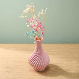 Jarrón de Plástico Moderno Rosa con Diseño 3D en Espiral, Porta Flores de Mesa, Venta al por Mayor, FBA - Product Image 4